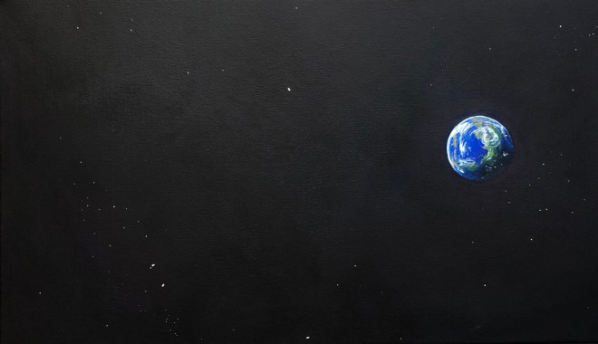 Zamuel Huben maalaus Elon Tie on akryyliväriteos