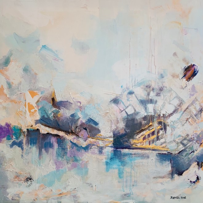 Zamuel Huben maalaus konversion kaiku on akryyliväriteos